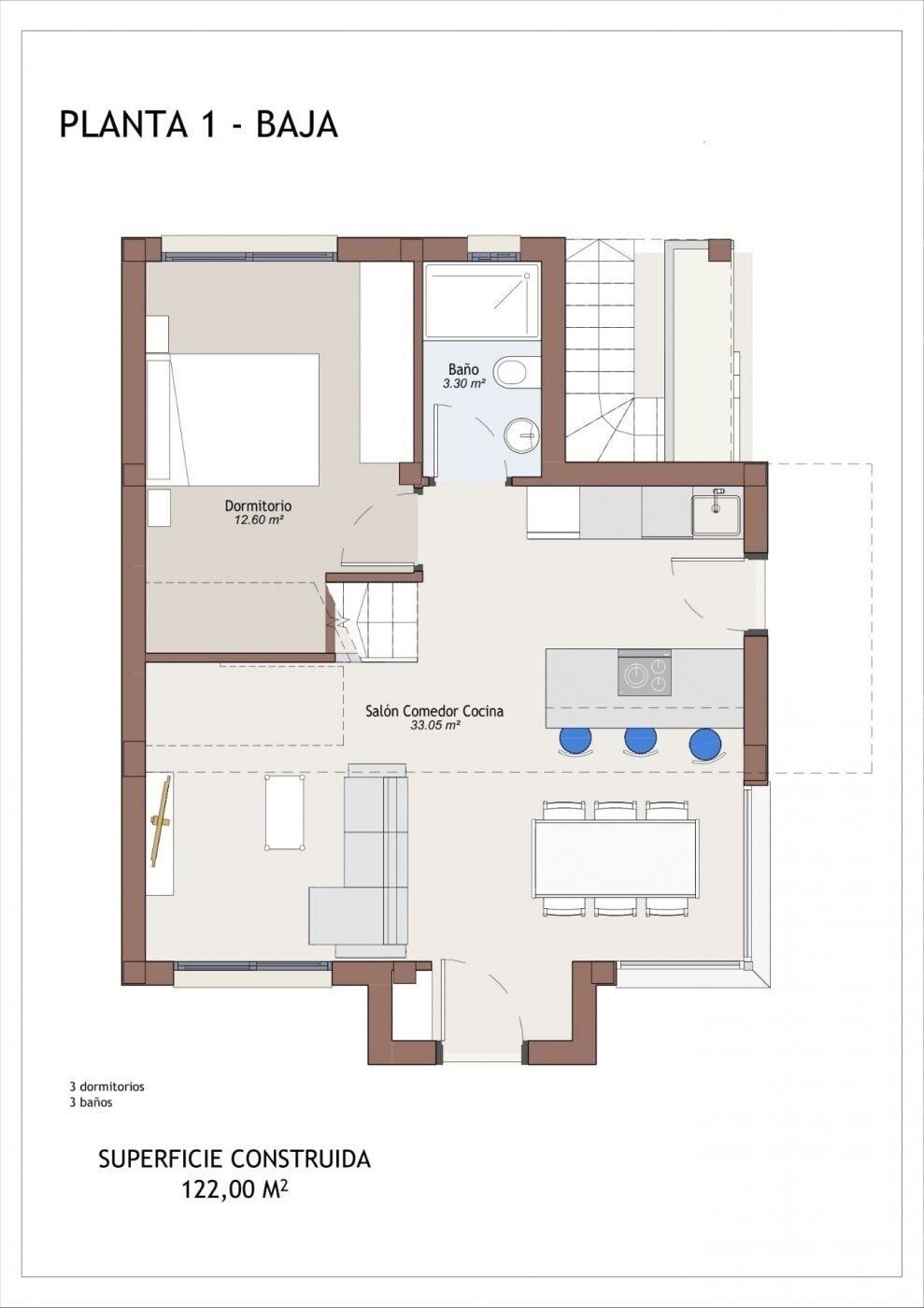 Вилла с 3 спальнями, 125м² в Вера, Испания [ID: 0137-N6255]