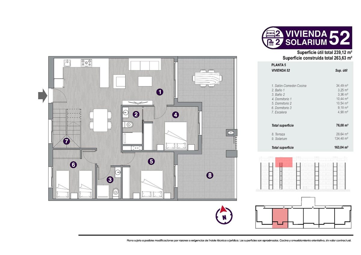 Penthouse z 3 sypialniami, 96m² w Torrevieja, Hiszpania [ID: 0137-N8104]