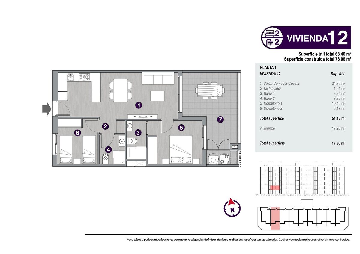 Apartament z 2 sypialniami, 65m² w Torrevieja, Hiszpania [ID: 0137-N8103]