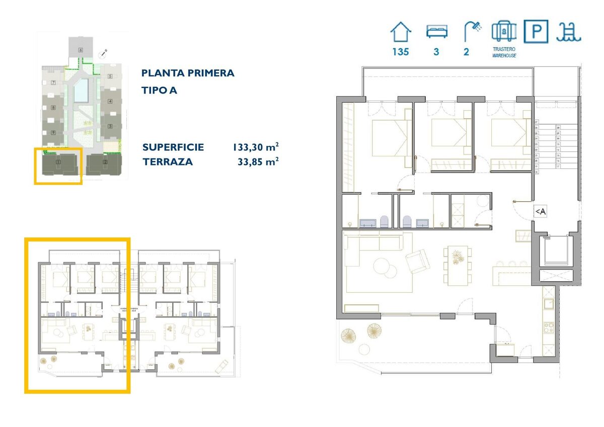 Apartament z 3 sypialniami, 133m² w San Pedro del Pinatar, Hiszpania [ID: 0137-N8082]