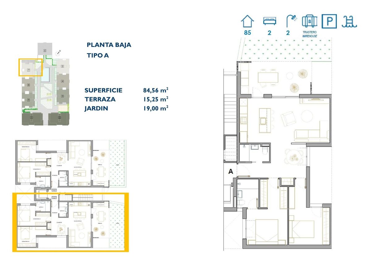 Квартира з 2 спальнями, 84м² в Сан-Педро-дель-Пінатар, Іспанія [ID: 0137-N8079]