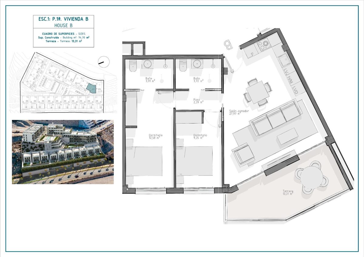 Apartment with 2 bedrooms, 78m² in Aguilas, Spain [ID: 0137-N8072]