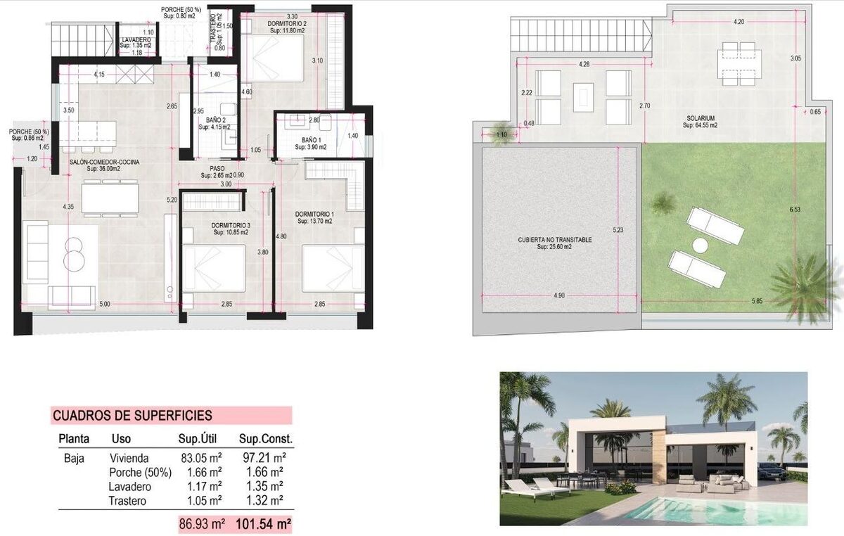Villa with 3 bedrooms, 100m² in Alhama de Murcia, Spain [ID: 0137-N8029]