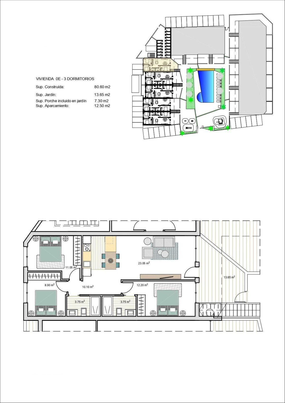 Бунгало з 3 спальнями, 80м² в Торре-Пачеко, Іспанія [ID: 0137-N7955]