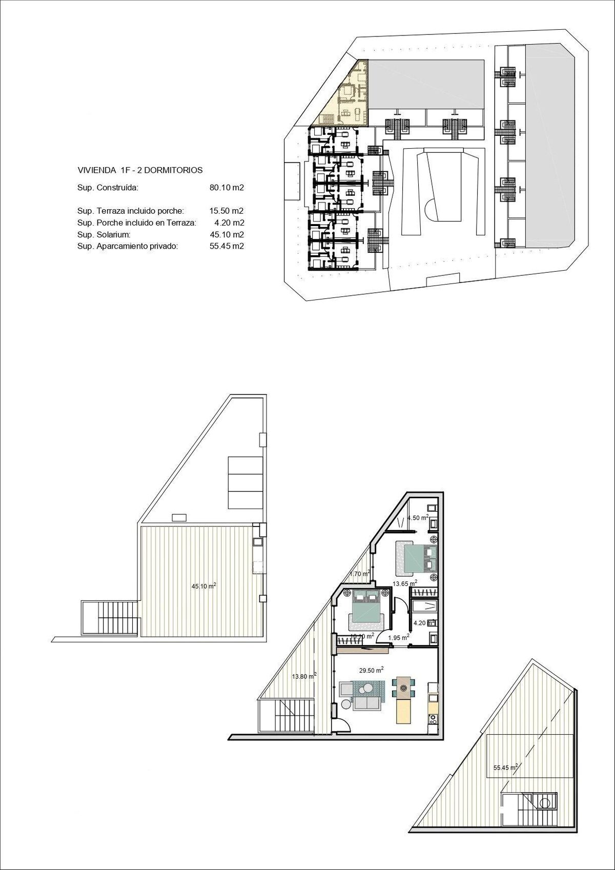 Бунгало з 2 спальнями, 80м² в Торре-Пачеко, Іспанія [ID: 0137-N7956]