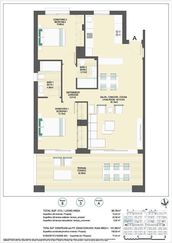 Квартира в Касарес, Іспанія, 112м² - зображення 18