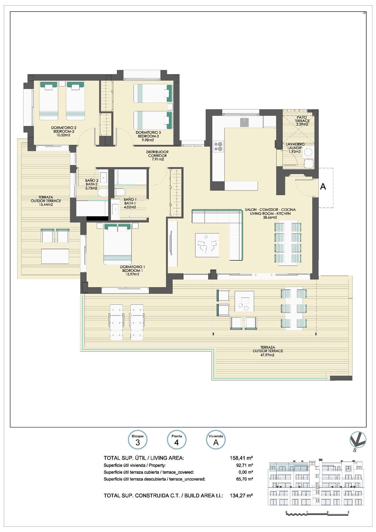 Пентхаус с 3 спальнями, 134м² в Касарес, Испания [ID: 0137-N7840]