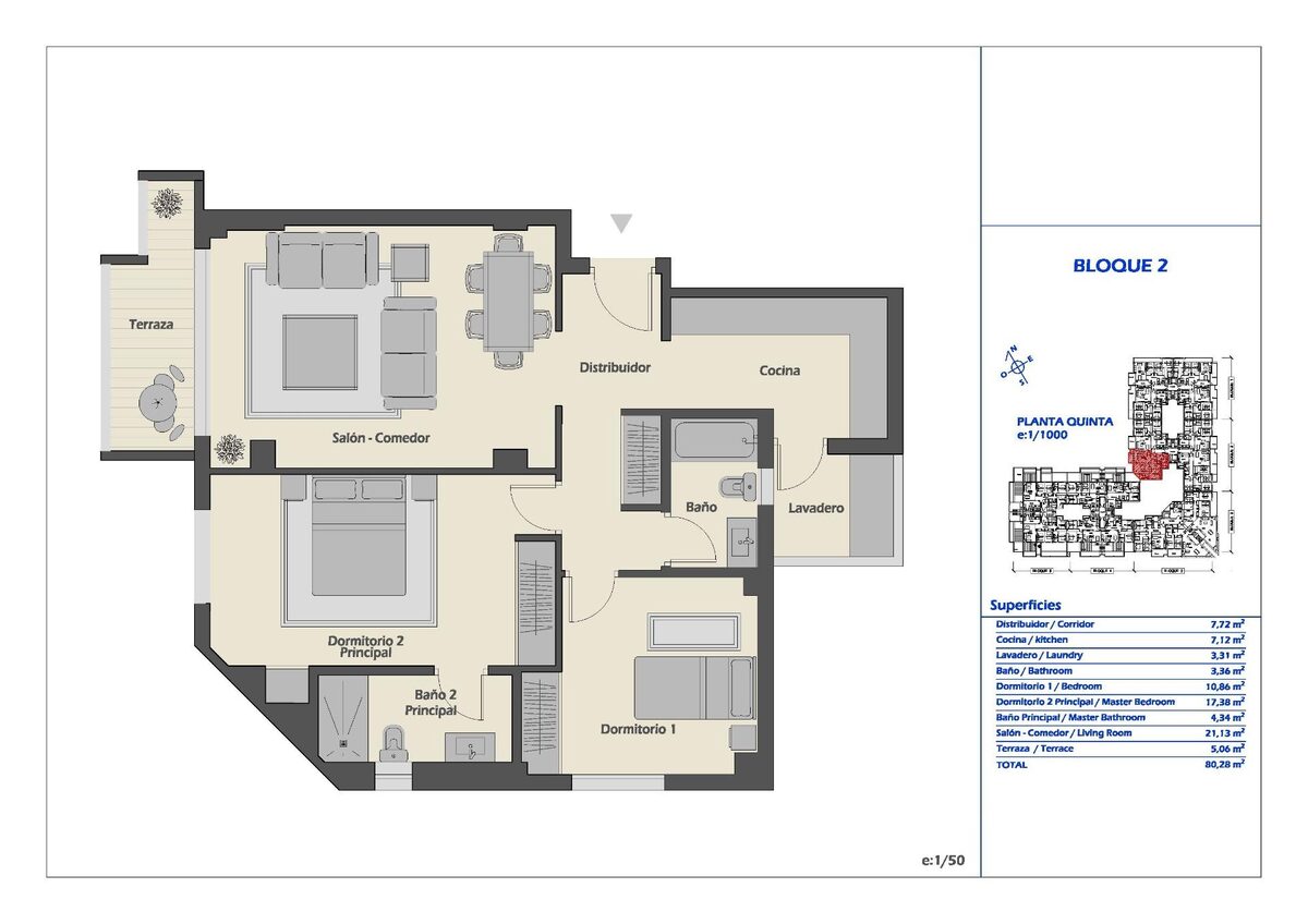 Apartment with 2 bedrooms, 80m² in Марбелья, Spain [ID: 0137-N7705]
