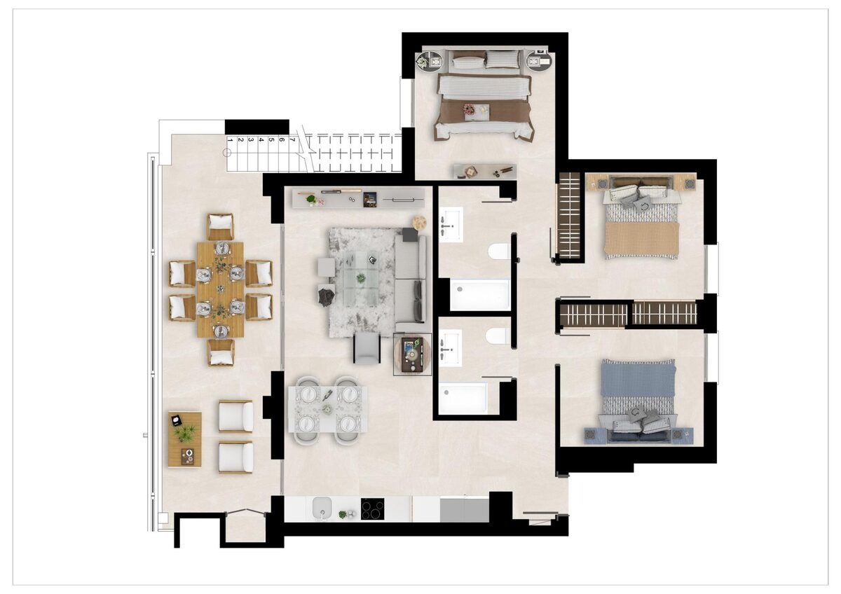 Пентхаус с 3 спальнями, 101м² в Михас, Испания [ID: 0137-N7598]