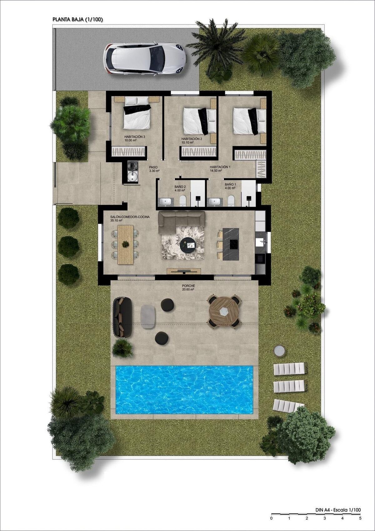 Willa z 3 sypialniami, 128m² w Hondón de las Nieves, Hiszpania [ID: 0137-N7456]