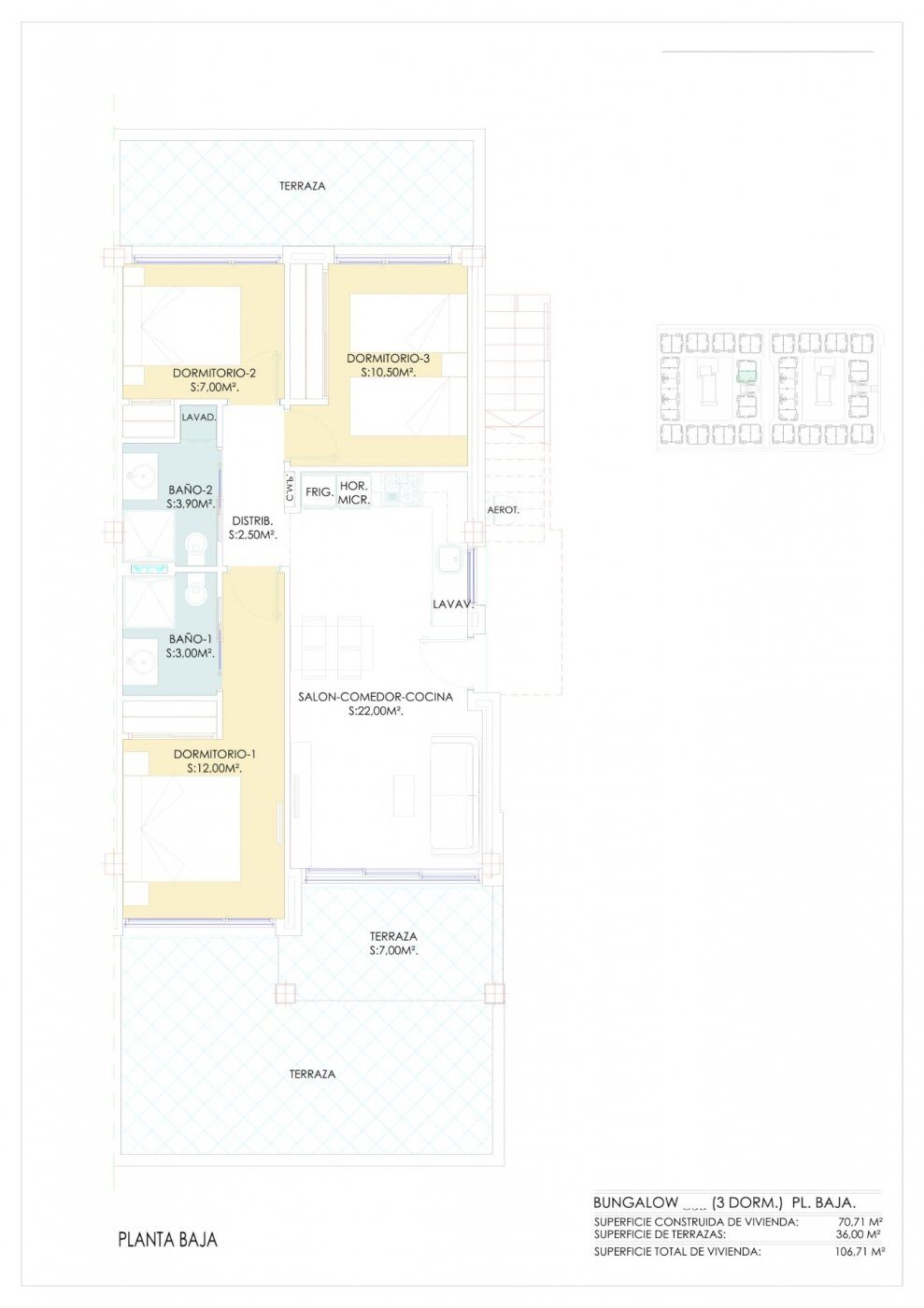 Bungalow z 3 sypialniami, 70m² w Torrevieja, Hiszpania [ID: 0137-N6472]