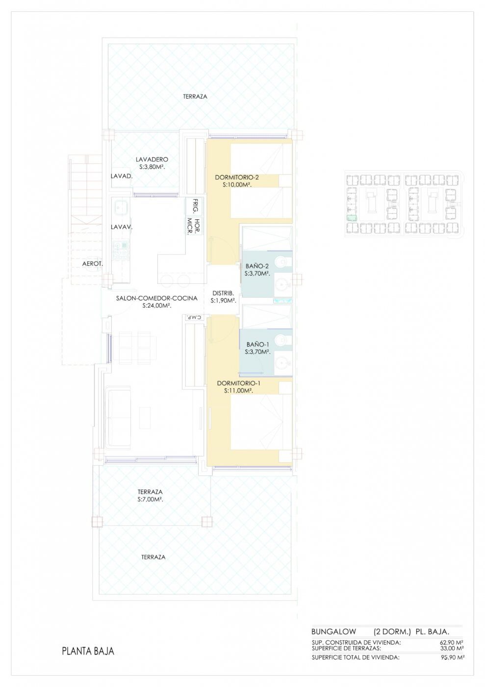 Bungalow z 2 sypialniami, 63m² w Torrevieja, Hiszpania [ID: 0137-N6470]