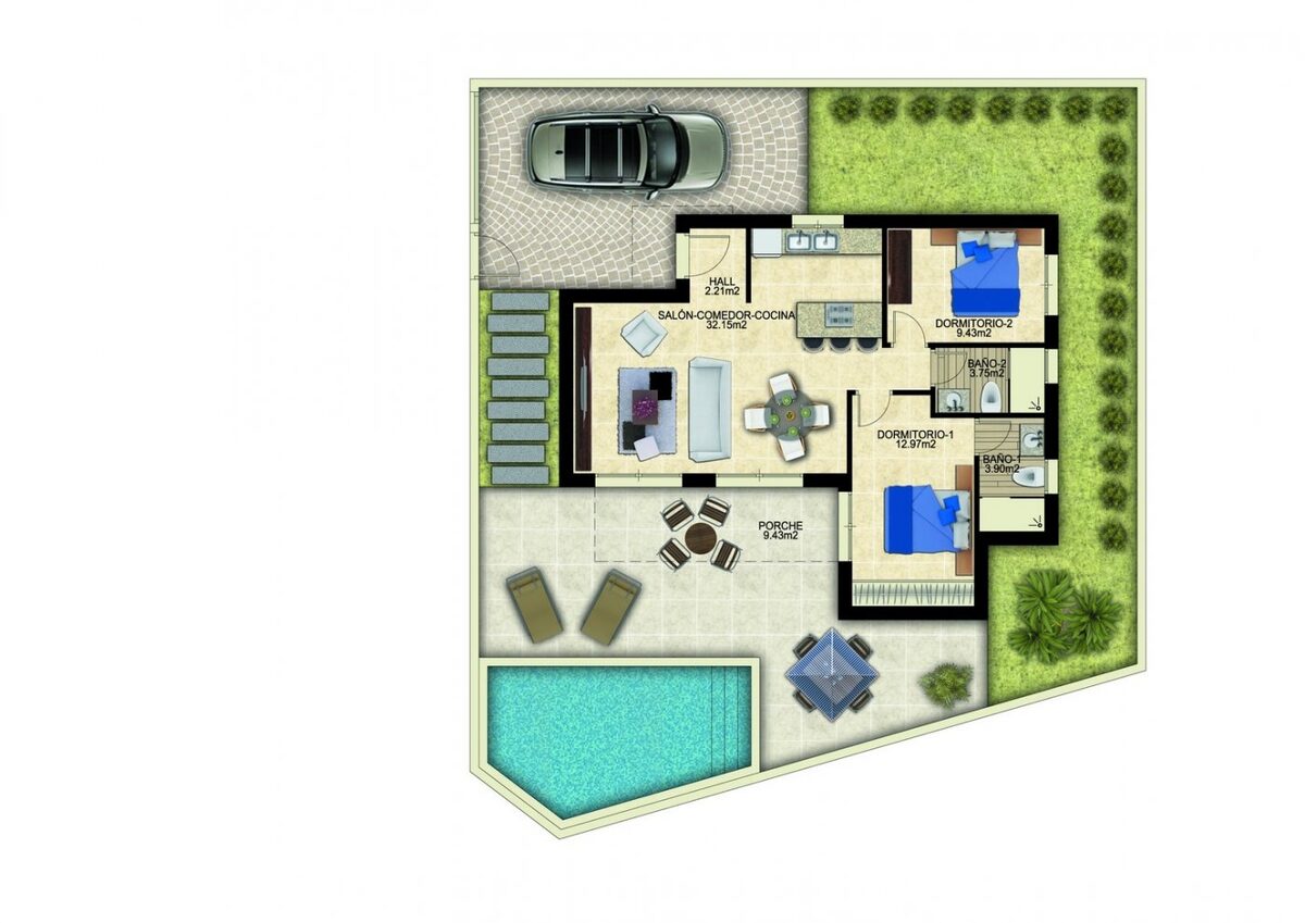 Вілла з 2 спальнями, 90м² в Беніхофар, Іспанія [ID: 0137-N6123]