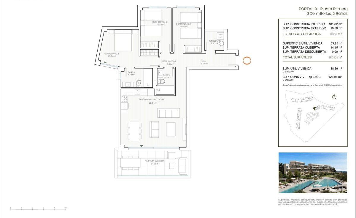 Квартира з 3 спальнями, 118м² в Міхас, Іспанія [ID: 0137-SP1198]