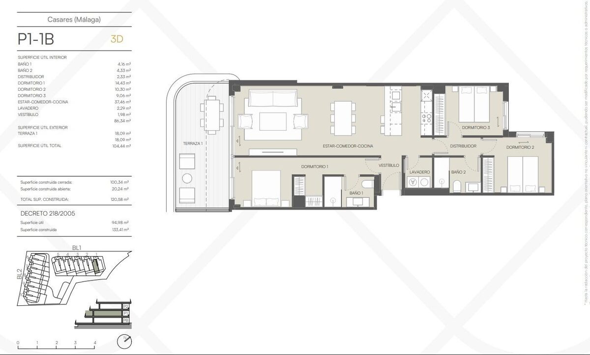 Apartment with 3 bedrooms, 133m² in Casares, Spain [ID: 0137-SP1190]