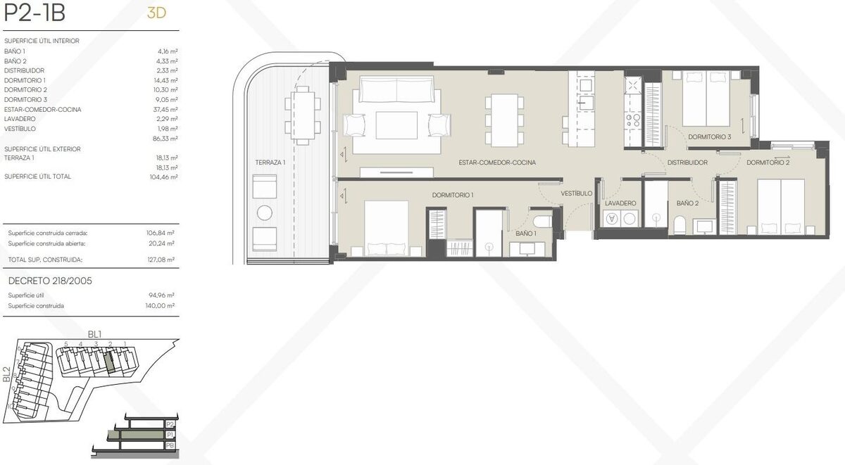 Пентхаус с 3 спальнями, 154м² в Касарес, Испания [ID: 0137-SP1191]