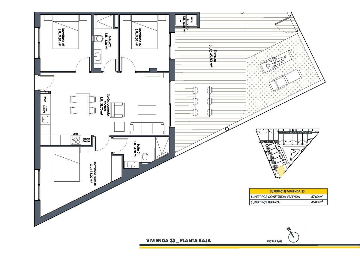 Bungalow z 3 sypialniami, 87m² w San Fulgencio, Hiszpania [ID: 0137-N8792]