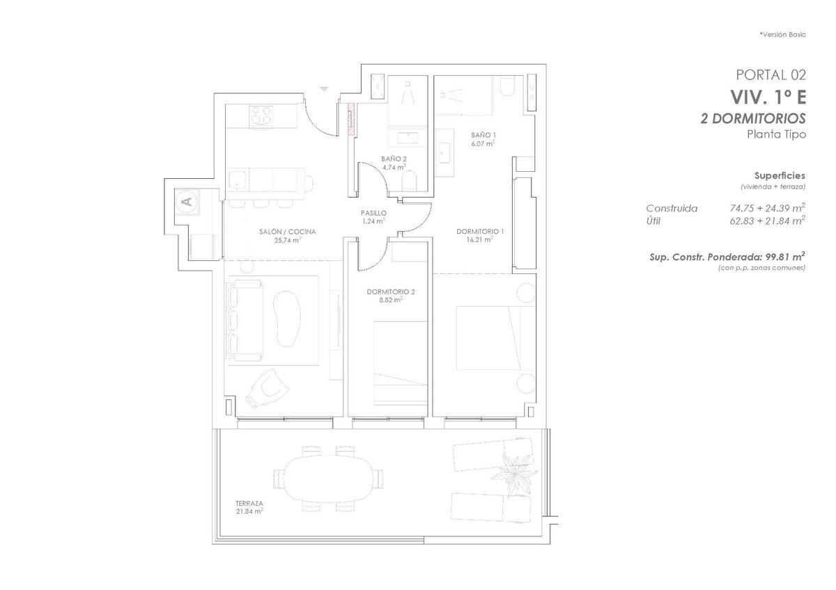 Квартира с 2 спальнями, 96м² в Фуэнхирола, Испания [ID: 0137-SP1234]
