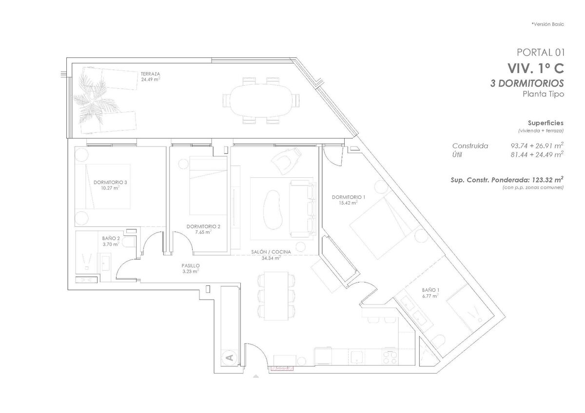 Apartament z 3 sypialniami, 123m² w Fuengirola, Hiszpania [ID: 0137-SP1235]