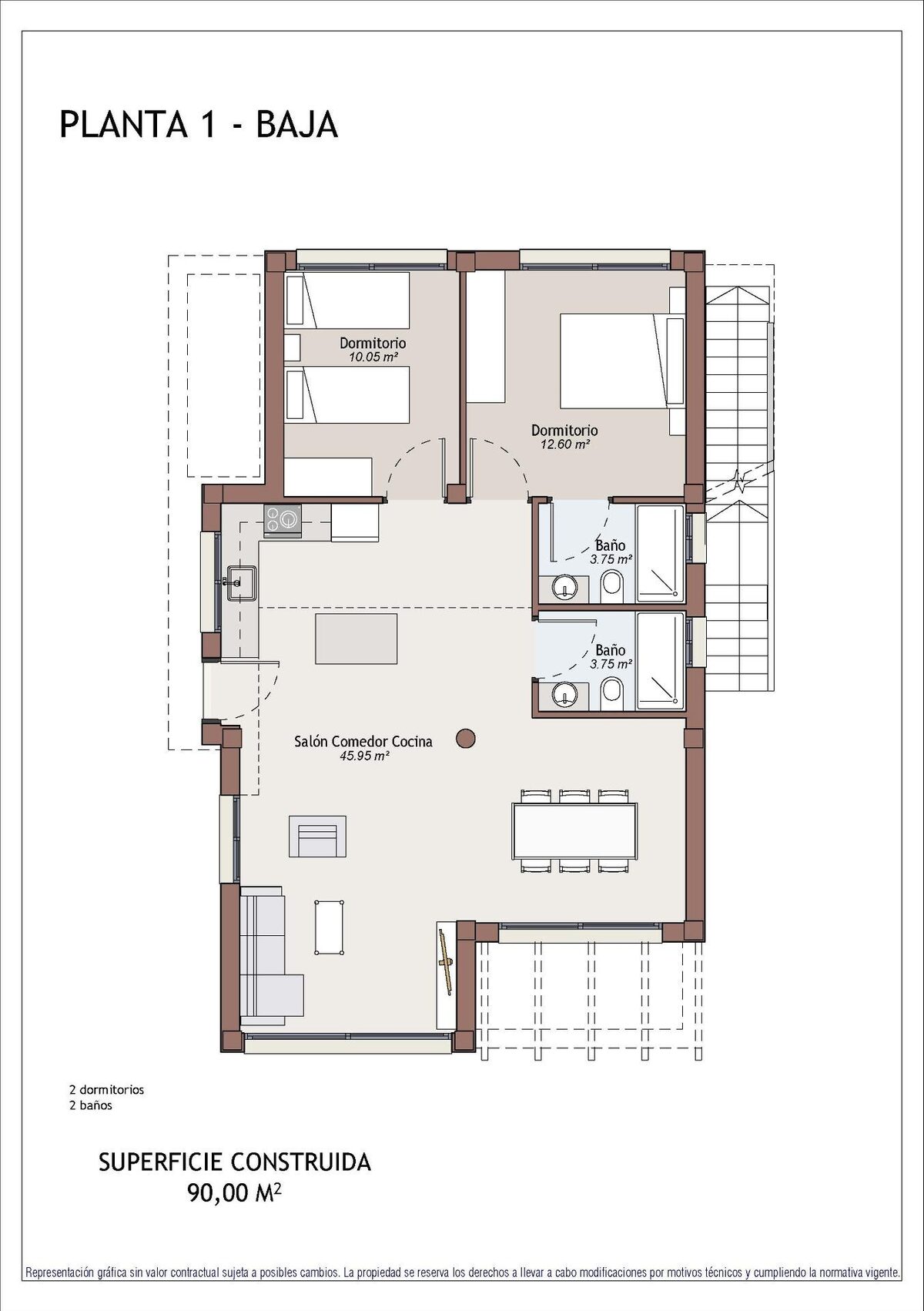 Villa with 2 bedrooms, 90m² in Vera, Spain [ID: 0137-N9198]
