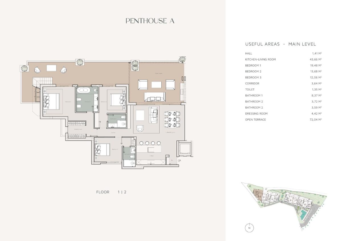 Пентхаус с 3 спальнями, 132м² в Марбелья, Испания [ID: 0137-SP1255]