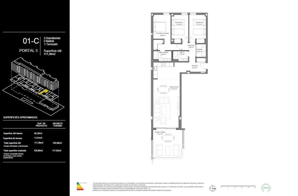 Apartment with 3 bedrooms, 117m² in Torremolinos, Spain [ID: 0137-SP1343]