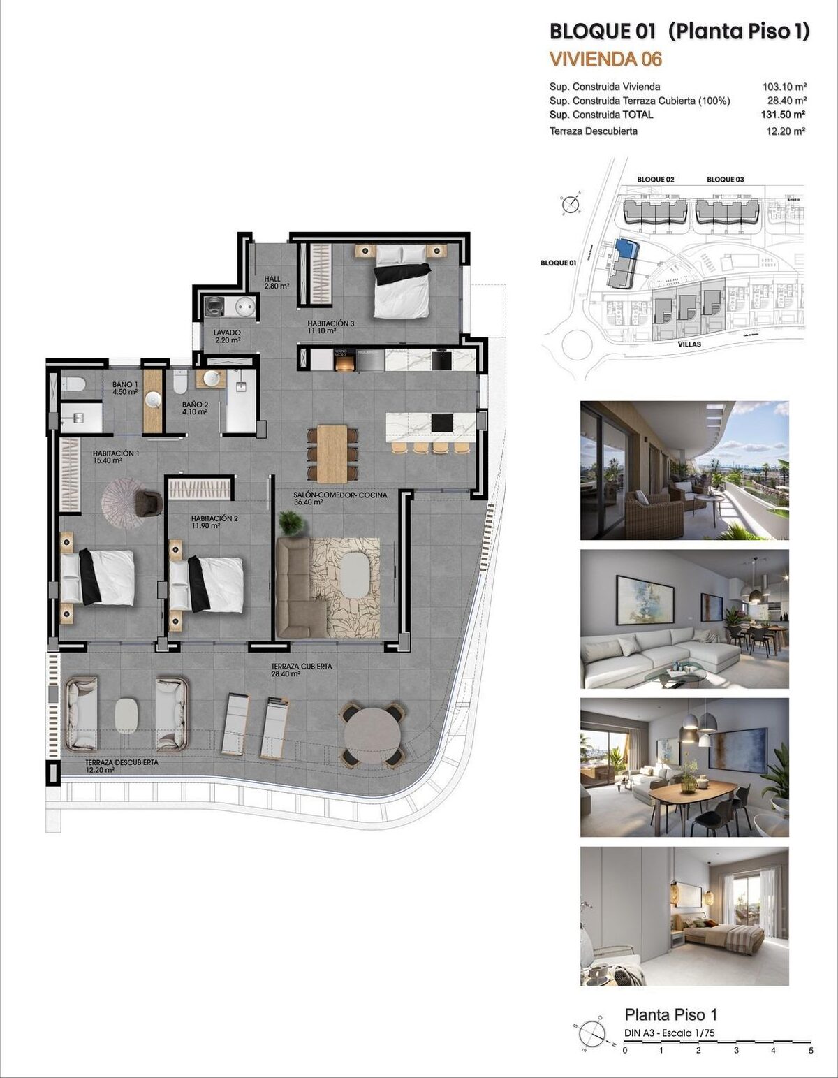 Квартира з 3 спальнями, 103м² в Фінестрат, Іспанія [ID: 0137-N9342]