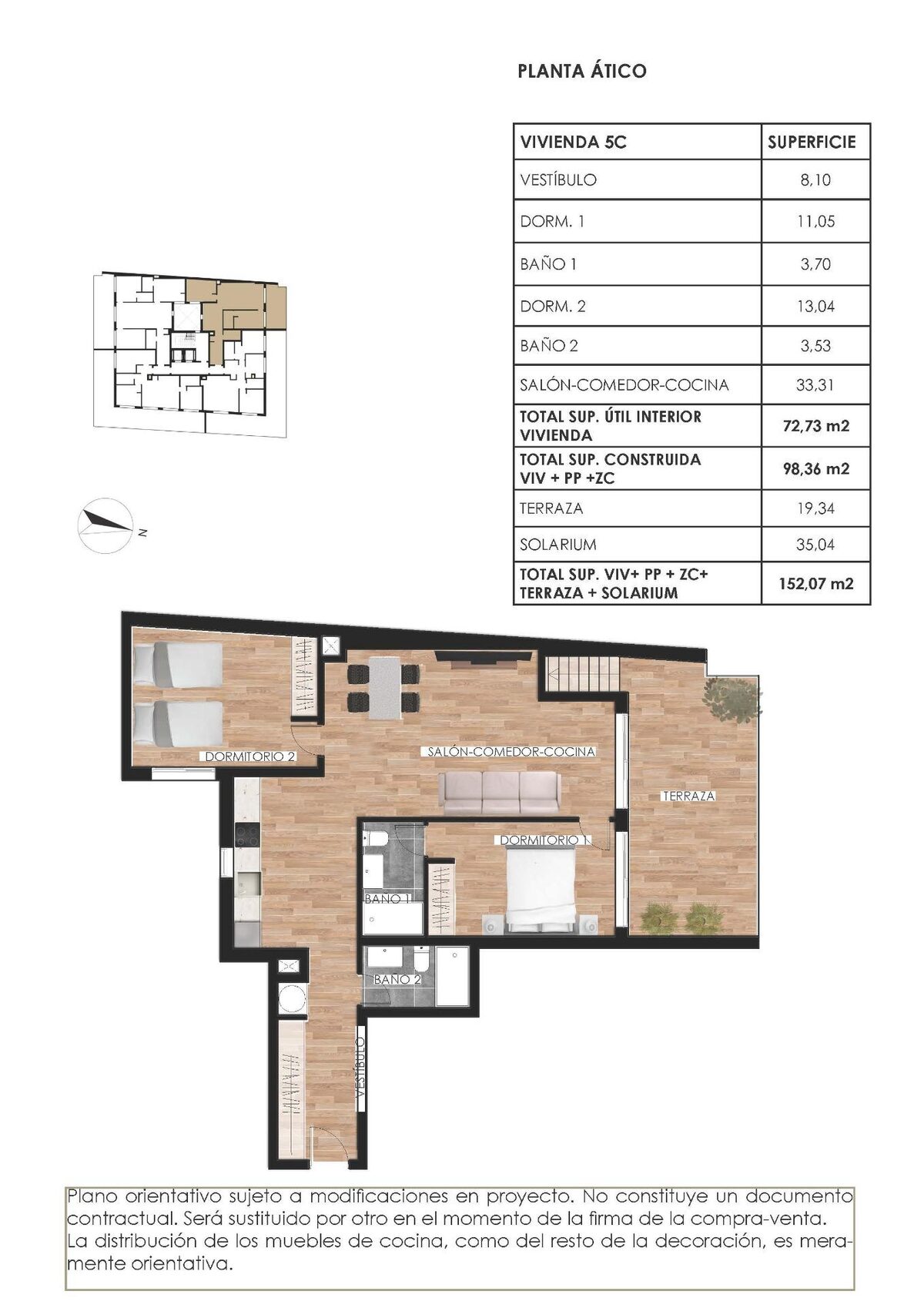 Пентхаус з 2 спальнями, 98м² в Торрев'єха, Іспанія [ID: 0137-N9334]