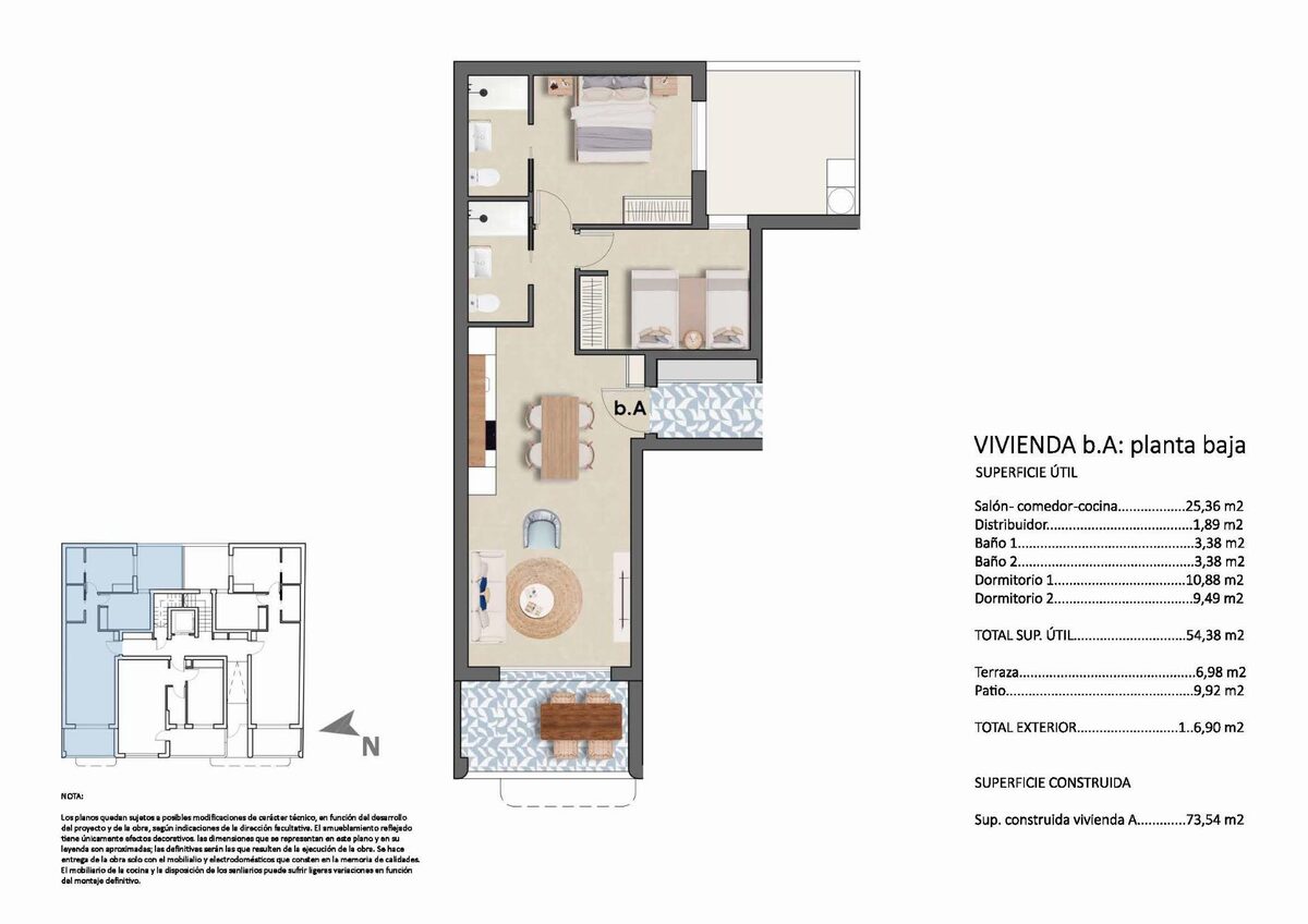 Apartament z 2 sypialniami, 73m² w Pilar de la Horadada, Hiszpania [ID: 0137-N9322]