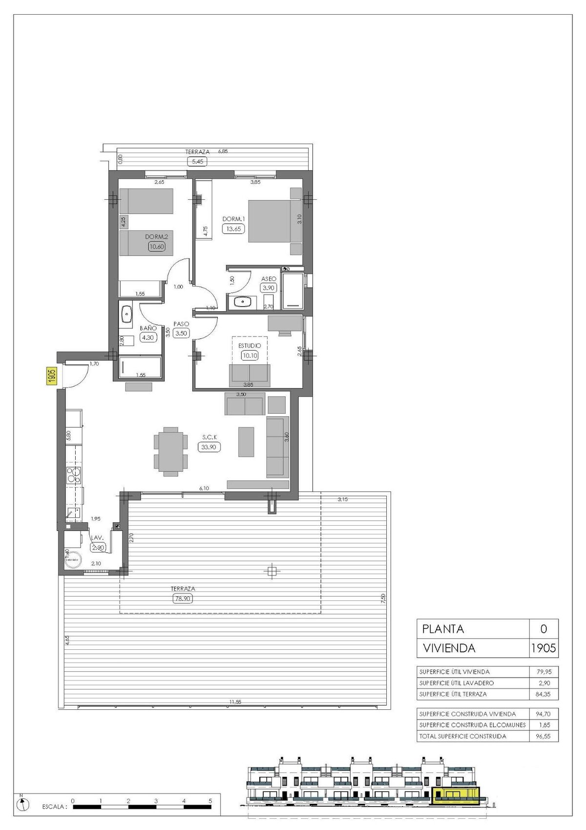 Bungalow with 3 bedrooms, 96m² in Algorfa, Spain [ID: 0137-N9318]