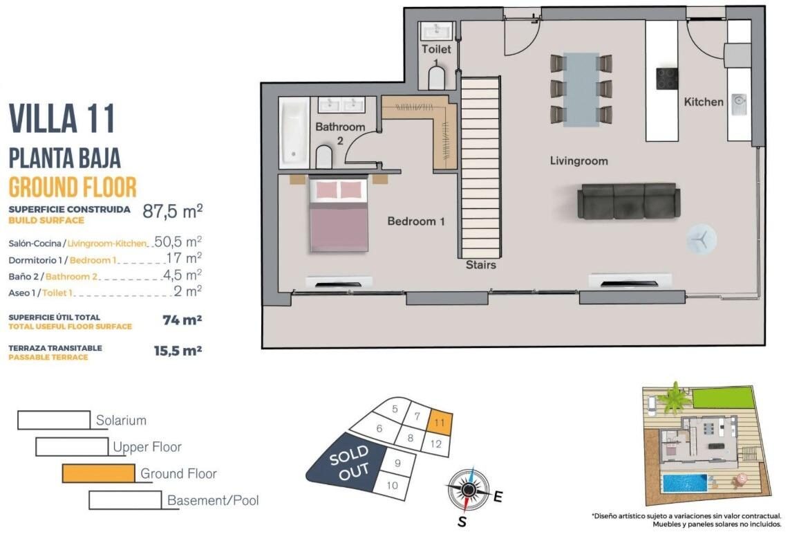Willa z 3 sypialniami, 107m² w Finestrat, Hiszpania [ID: 0137-SP1298]