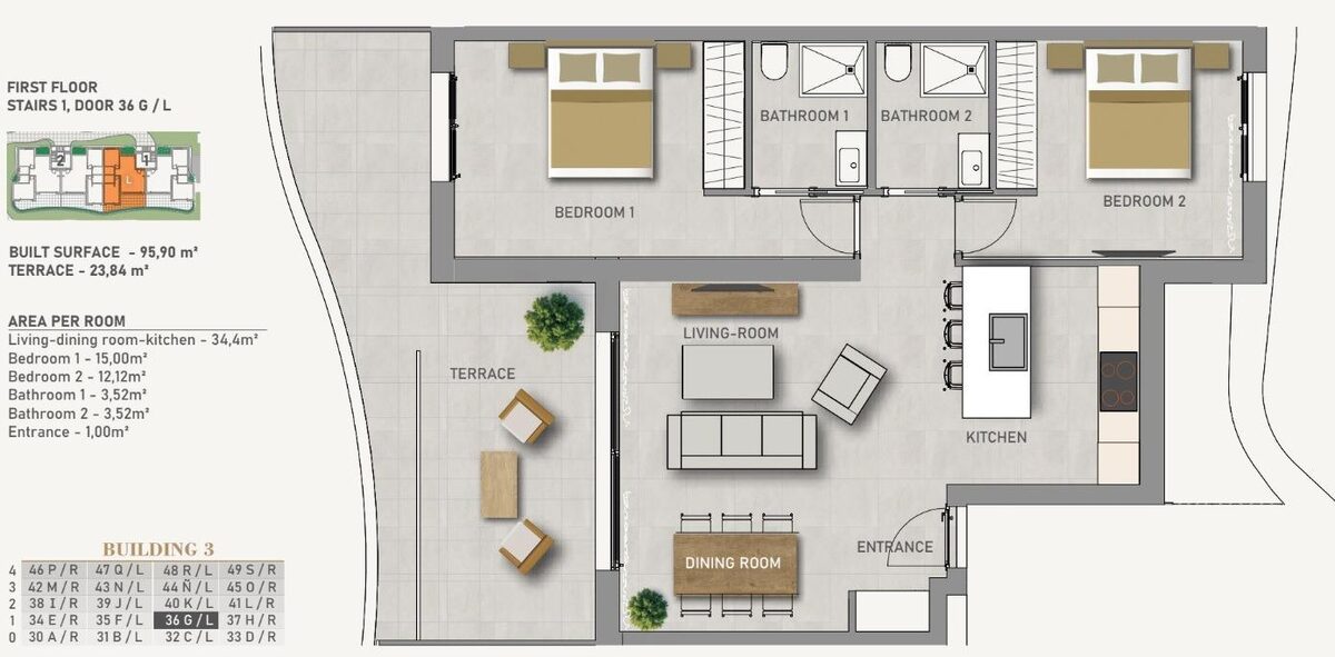 Apartament z 2 sypialniami, 80m² w Guardamar del Segura, Hiszpania [ID: 0137-SP1300]
