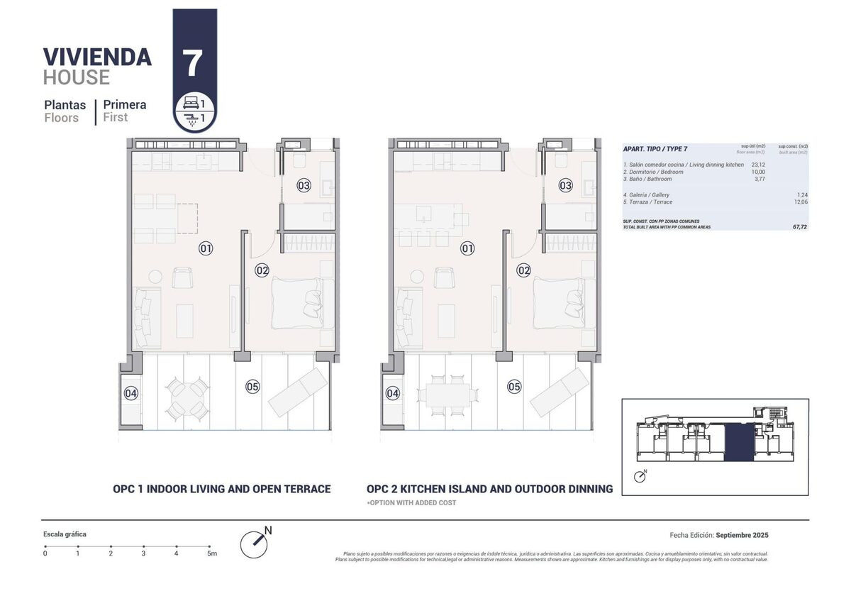 Квартира с 1 спальней, 45м² в Вильяхойоса, Испания [ID: 0137-N9291]