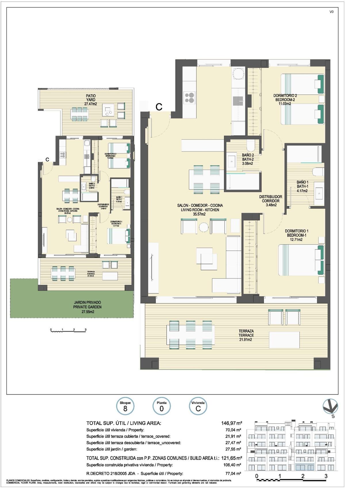 Квартира с 2 спальнями, 106м² в Касарес, Испания [ID: 0137-N7835]
