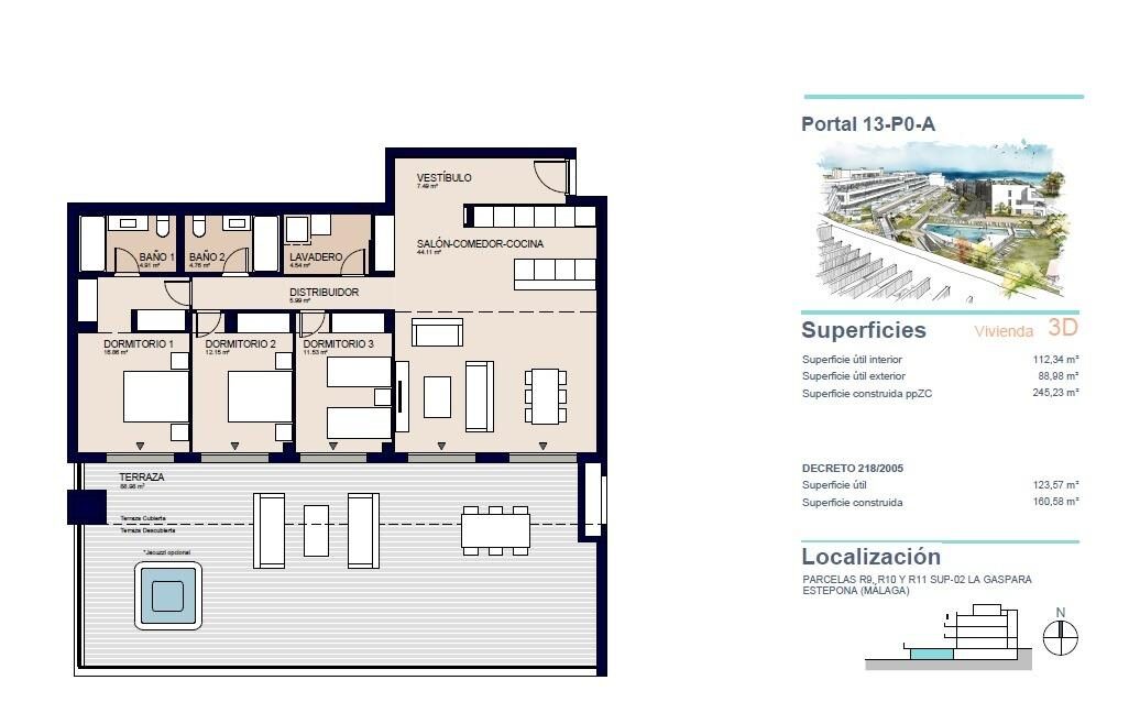 Apartament z 3 sypialniami, 160m² w Estepona, Hiszpania [ID: 0137-SP1156]