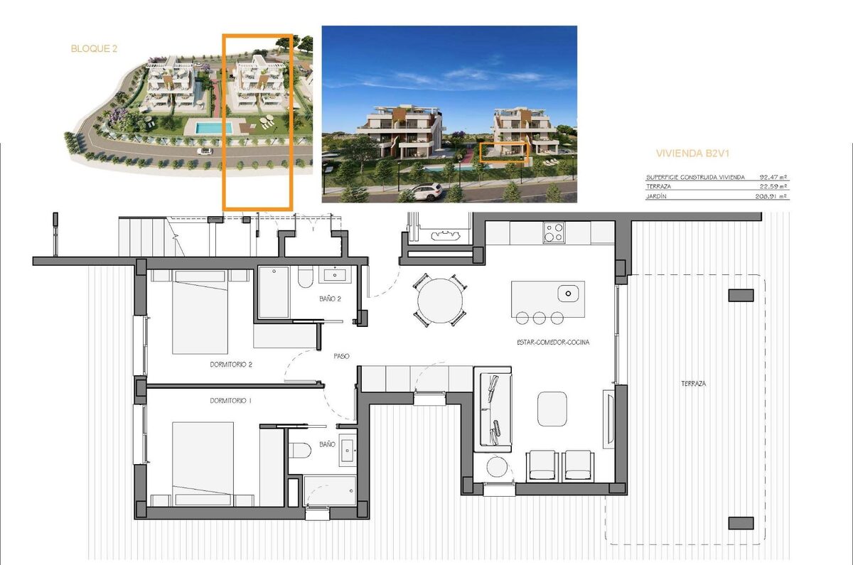 Apartment with 2 bedrooms, 92m² in Fuente Alamo, Spain [ID: 0137-N8862]