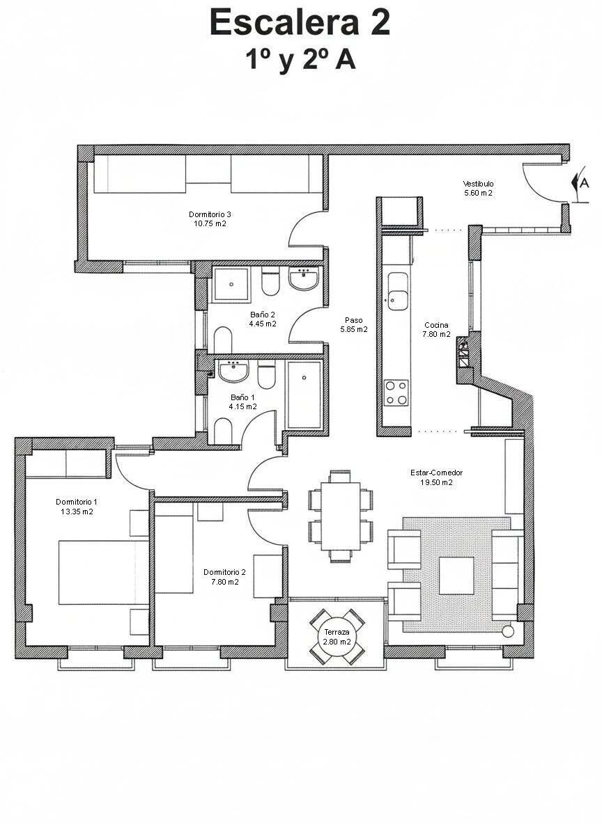 Apartment with 3 bedrooms, 96m² in Aviles, Spain [ID: 0137-N9370]