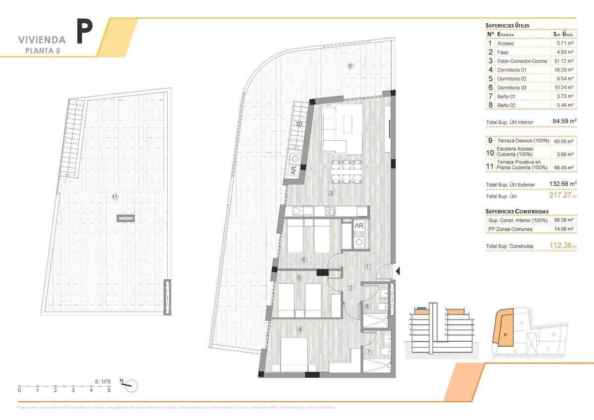 Пентхаус с 3 спальнями, 112м² в Торревьеха, Испания [ID: 0137-N9377]