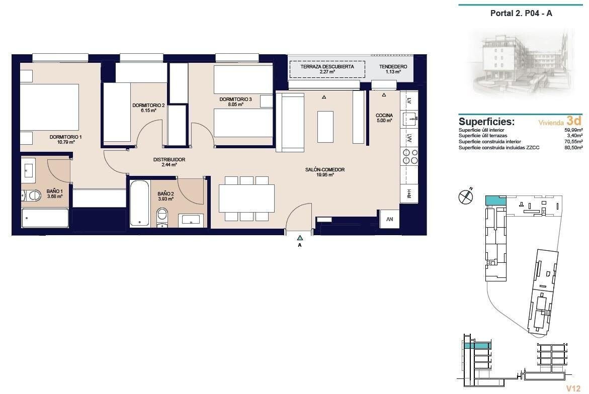 Пентхаус с 3 спальнями, 80м² в Аликанте, Испания [ID: 0137-SP1365]