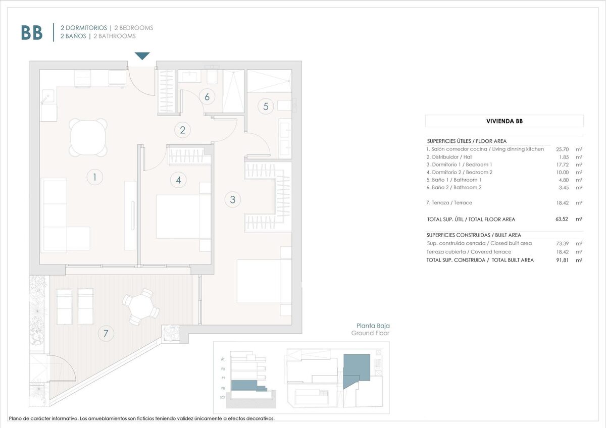 Apartment with 2 bedrooms, 73m² in Benijofar, Spain [ID: 0137-N9414]