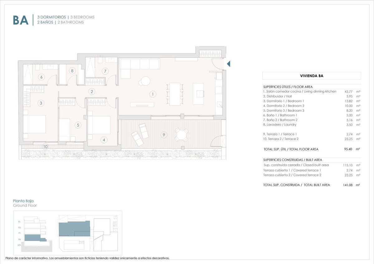 Apartment with 3 bedrooms, 115m² in Benijofar, Spain [ID: 0137-N9415]