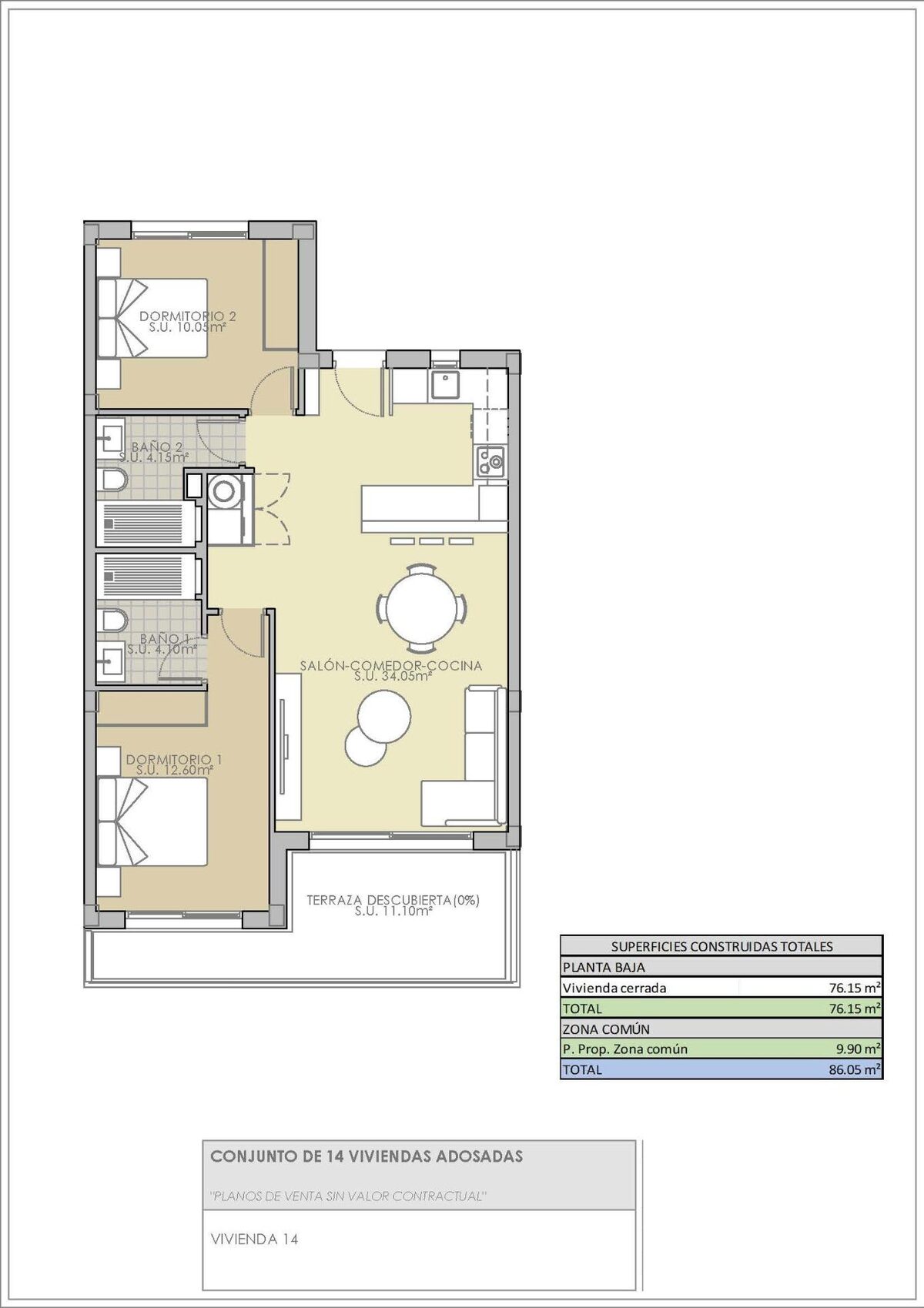 Бунгало с 2 спальнями, 76м² в Рохалес, Испания [ID: 0137-N9432]
