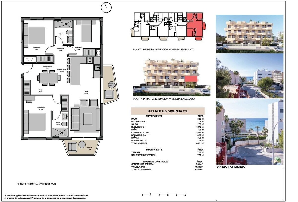 Apartment with 3 bedrooms, 74m² in El Campello, Spain [ID: 0137-SP1413]