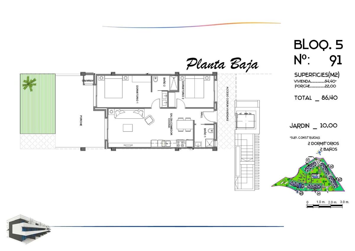 Apartament z 2 sypialniami, 86m² w Guardamar del Segura, Hiszpania [ID: 0137-N9495]