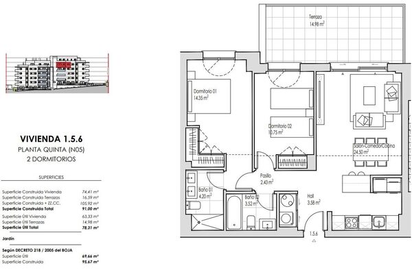 Квартира в Естепона, Іспанія, 95м² - зображення 12