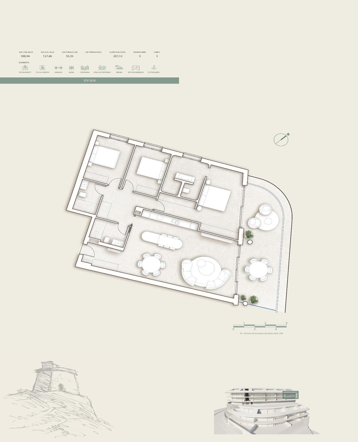 Apartament z 3 sypialniami, 188m² w Fuengirola, Hiszpania [ID: 0137-SP1463]