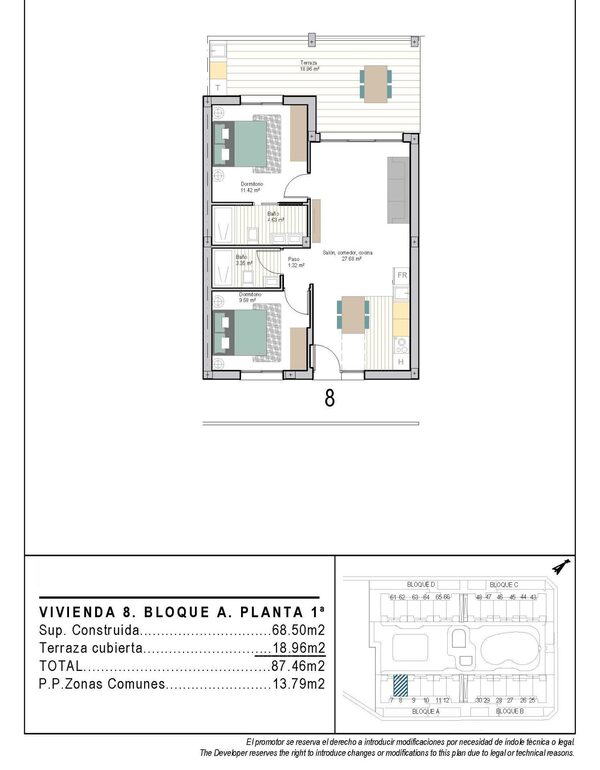 Квартира в Торре-Пачеко, Іспанія, 68м² - зображення 22