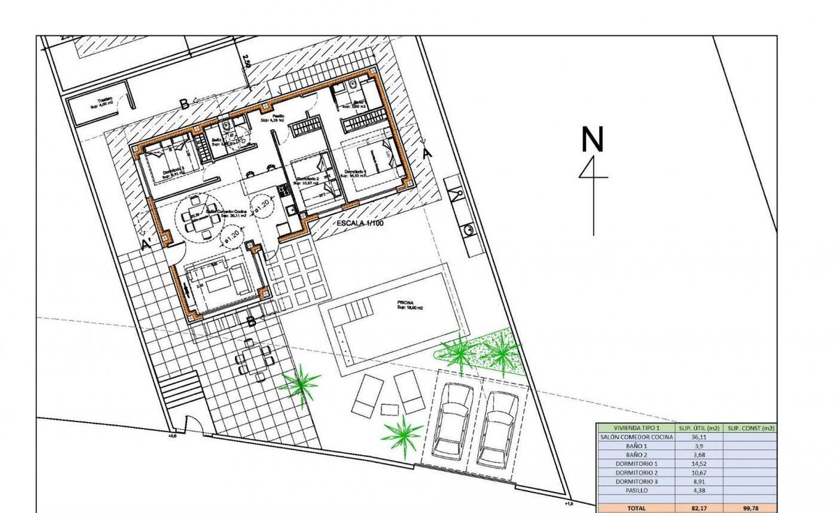 Вилла с 3 спальнями, 106м² в Полоп, Испания [ID: 0137-N7989]
