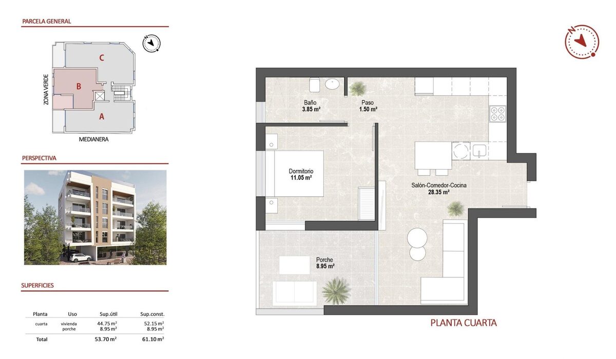 Пентхаус з 1 спальнею, 61м² в Сан-Педро-дель-Пінатар, Іспанія [ID: 0137-N9572]