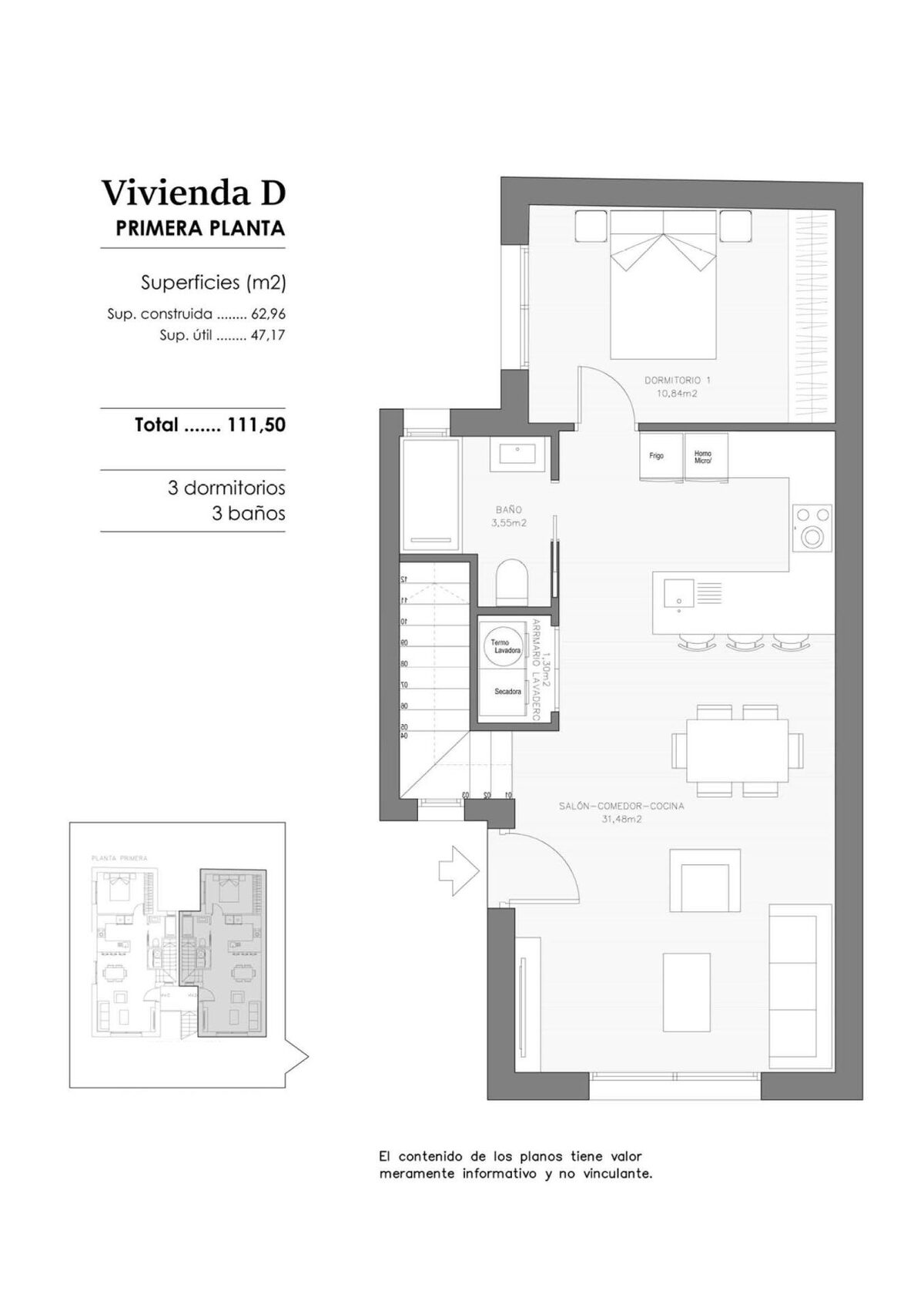 Пентхаус з 3 спальнями, 111м² в Бенехусар, Іспанія [ID: 0137-N9568]